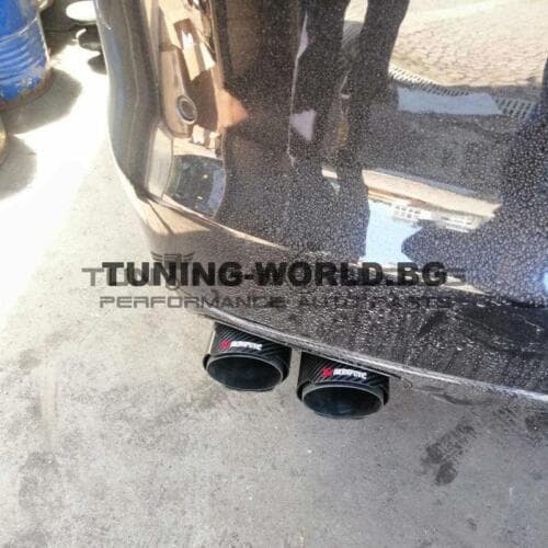 114mm Универсален еденичен накрайник тип Akrapovic Black Carbon