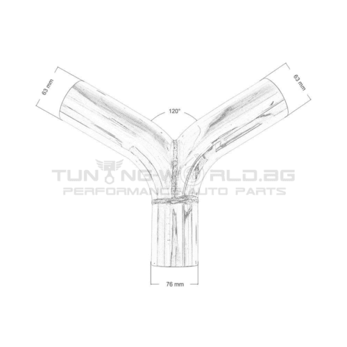 T-Pipe 76-2x63mm 304ss