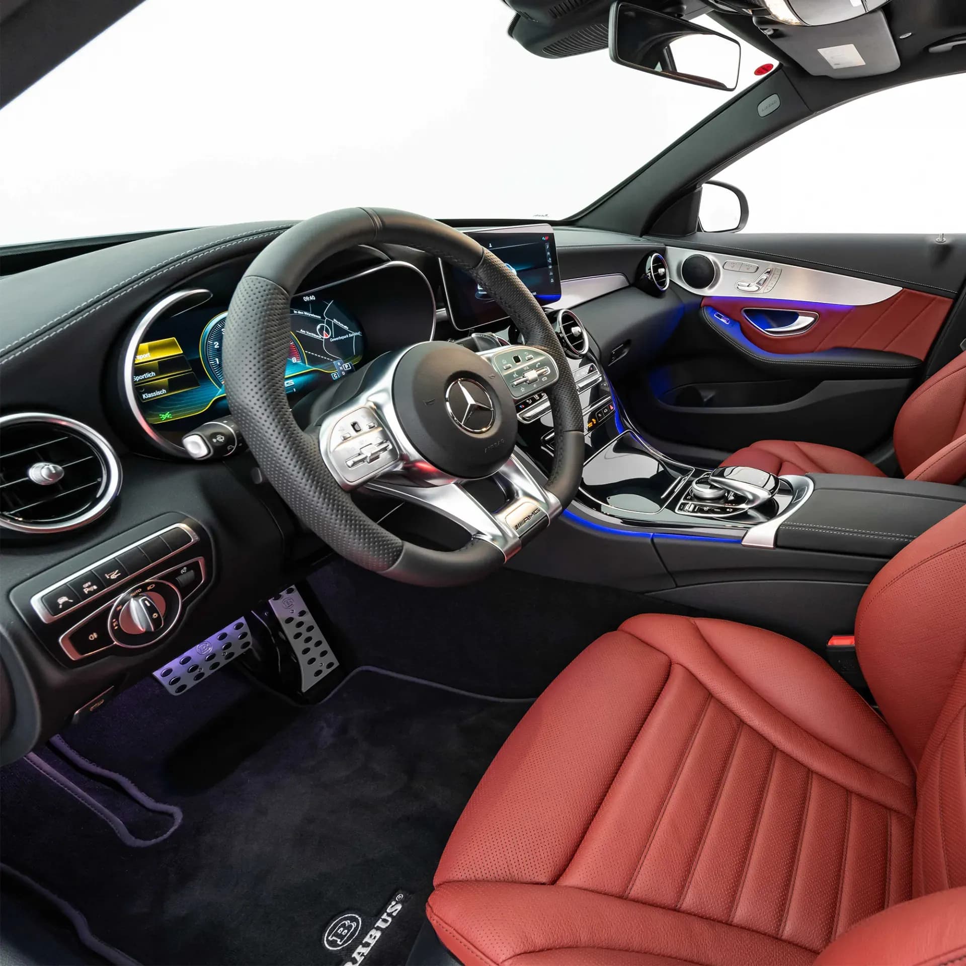BRABUS велурени стелки C-Class S205 комби черни, 4 части