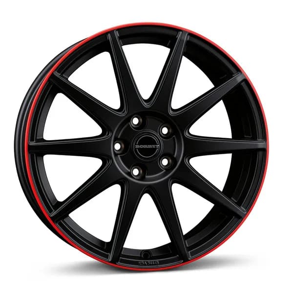 Джанти Borbet GTX BMRR – черен мат, червен кант (к-т 4 бр.)