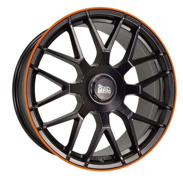 Джанти MAM GT1 MBLO – черен мат, оранжев борд (к-т 4 бр.)