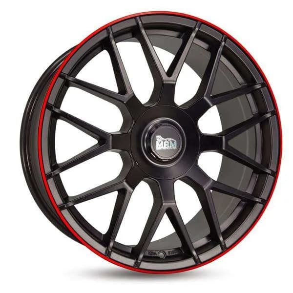 Джанти MAM GT1 MBLR – черен мат, червен борд (к-т 4 бр.)