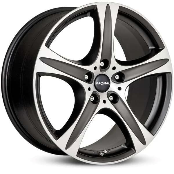 Джанти Ronal R55 MBF – черен мат, полиран фронт (к-т 4 бр.)