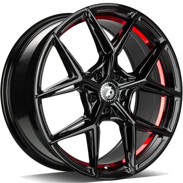 Джанти seventy9 SCF-B BGRIL- Black Glossy Red Inner Lip – черен гланц, червен вътрешен ръб (к-т 4 бр.)