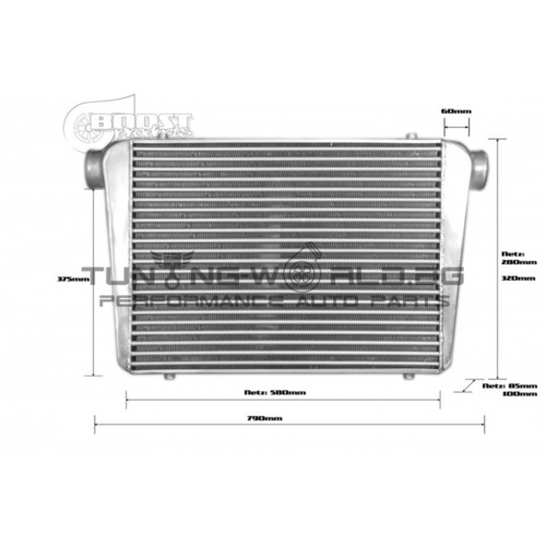 600X450X100mm - 76mm BOOST products Intercooler - Competition 2015
