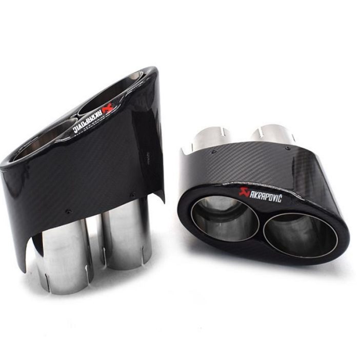 Карбонови накрайници audi rs6 c7 тип akrapovic 1